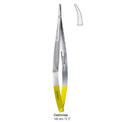 [BN.151.140] Falcon-Grip Needle holder Castroviejo cur. 140mm TC smooth