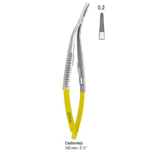 [BN.157.140] Falcon-Grip Needle holder Castroviejo angled 140mm TC