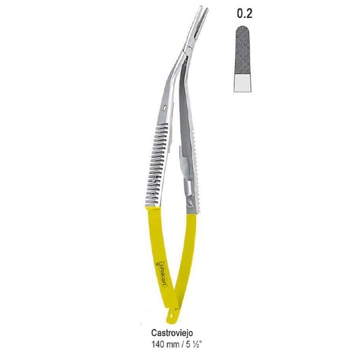 [BN.158.140] Falcon-Grip Needle holder Castroviejo angled 140mm TC
