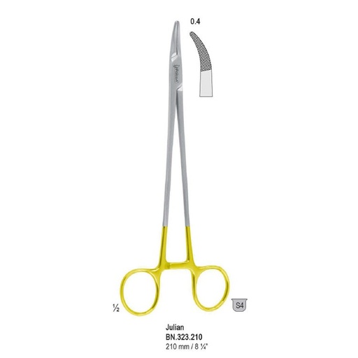 [BN.323.210] Falcon-Grip Needle holder Julian curved 210mm TC