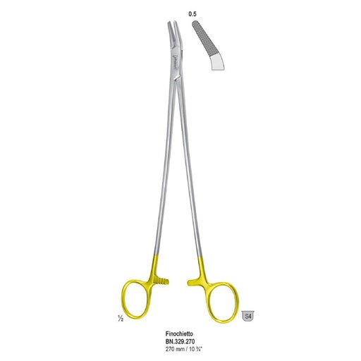 [BN.329.270] Falcon-Grip Needle holder Finochietto angled 270mm TC