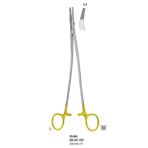 [BN.341.230] Falcon-Grip Needle holder Stratte curved 230mm TC
