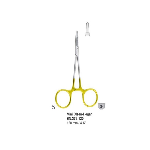[BN.372.120] Falcon-Grip Needle holder with scissors Mini Olsen-Hegar 120mm TC