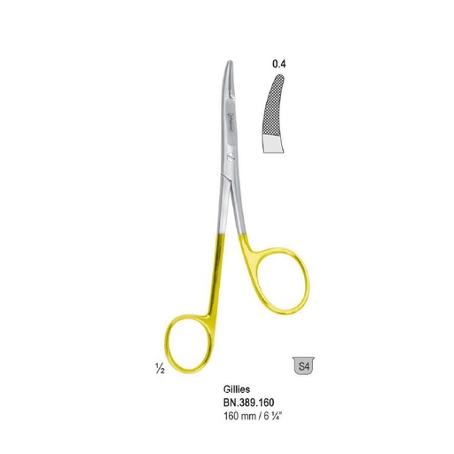 [BN.389.160] Falcon-Grip Needle holder with scissors Gillies right handed 160mm TC
