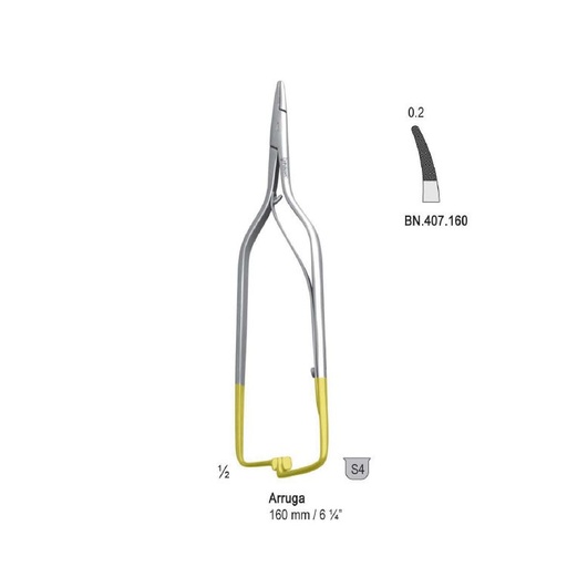 [BN.407.160] Falcon-Grip Needle holder Arruga curved 160mm TC