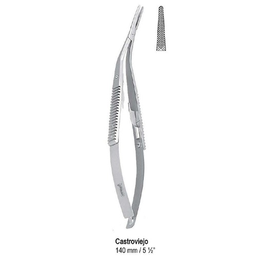 [BN.457.140] Needle holder Castroviejo angled 140mm
