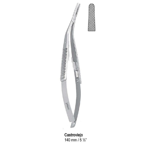 [BN.458.140] Needle holder Castroviejo angled 140mm