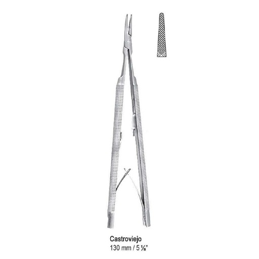 [BN.464.130] Needle holder Castroviejo straight round handles 130mm