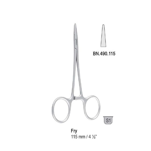 [BN.490.115] Needle holder Fry smooth 115mm