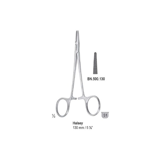 [BN.500.130] Needle holder Halsey serrated 130mm