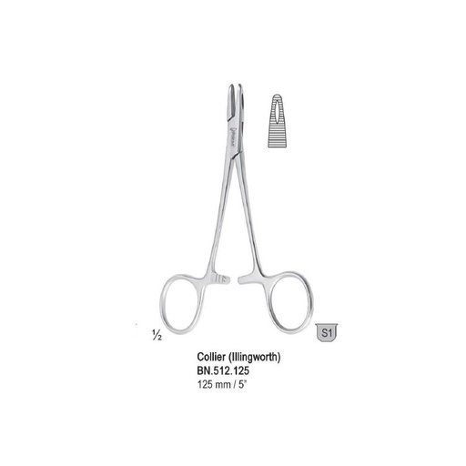 [BN.512.125] Needle holder Collier (Illingworth) fenestrated 125mm