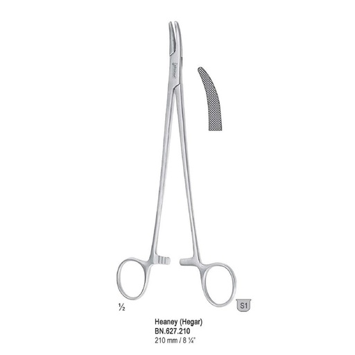 [BN.627.210] Needle holder Heaney (Hegar) curved 210mm