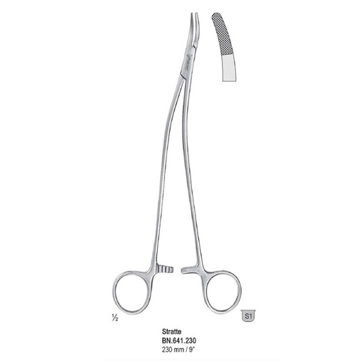 [BN.641.230] Needle holder Stratte curved 230mm