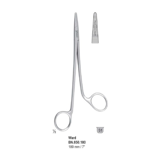 [BN.650.180] Needle holder Ward 1-offset ring 180mm