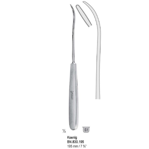 [BN.830.195] Guiding probe Koenig curved 195mm