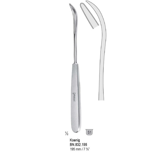 [BN.832.195] Guiding probe Koenig curved 195mm