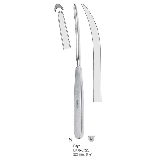 [BN.843.220] Guiding probe Payr curved 220mm