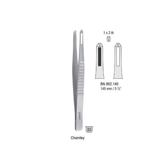 [BN.862.145] Forceps suture holding Charnley 1x2th 145mm
