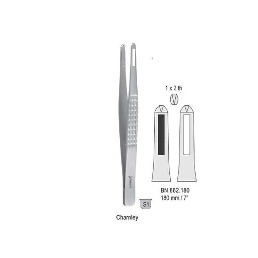 [BN.862.180] Forceps suture holding Charnley 1x2th 180mm