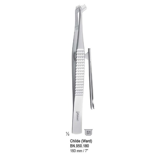 [BN.950.180] Forceps suture clip applying Childe (Ward) with rack 180mm