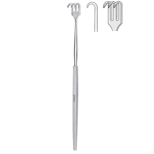 [BQ.101.030] Retractor Falcon 3-prong semi-sharp 160mm
