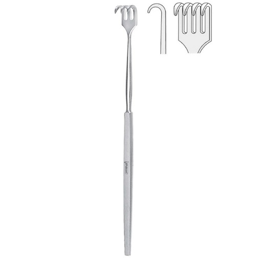 [BQ.101.040] Retractor Falcon 4-prong semi-sharp 160mm