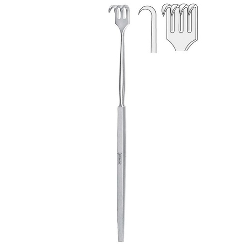 [BQ.103.040] Retractor Falcon 4-prong sharp 160mm