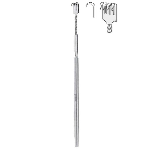 [BQ.121.040] Retractor Falcon flexible 4-prong sharp 160mm