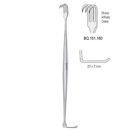 [BQ.151.160] Retractor double ended Senn-Miller sharp 160mm