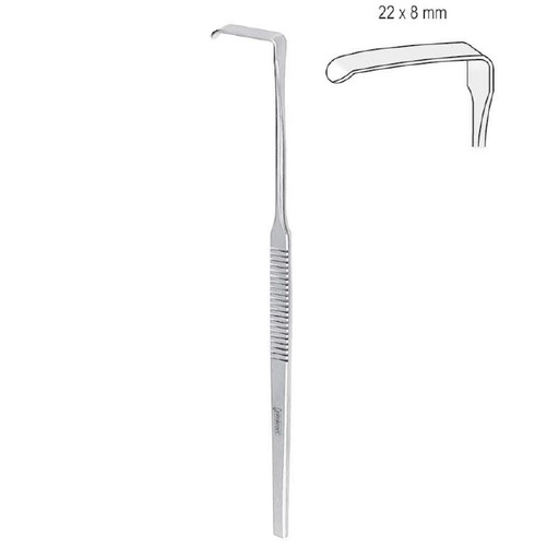 [BQ.206.040] Retractor Langenbeck-Green Mini 22x8mm, 160mm