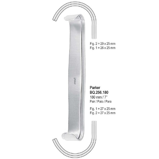 [BQ.256.180] Retractor Parker DE 180mm (Pair)