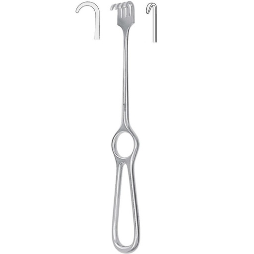 [BQ.340.010] Retractor Volkmann 1-prong blunt 220mm