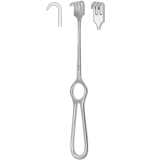 [BQ.341.030] Retractor Volkmann 3-prong semi-sharp 220mm