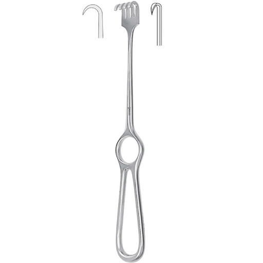 [BQ.343.010] Retractor Volkmann 1-prong sharp 220mm