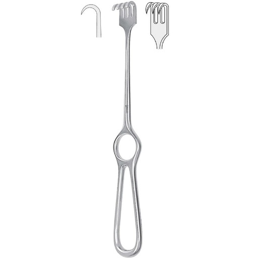 [BQ.343.030] Retractor Volkmann 3-prong sharp 220mm