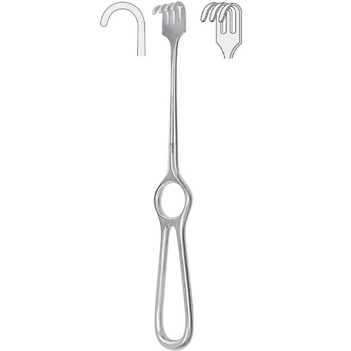 [BQ.350.030] Retractor Kocher 3-prong blunt 220mm