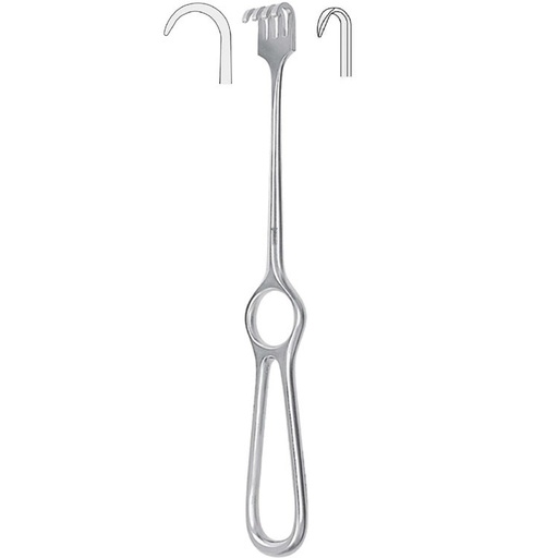[BQ.351.010] Retractor Kocher 1-prong semi-sharp 220mm