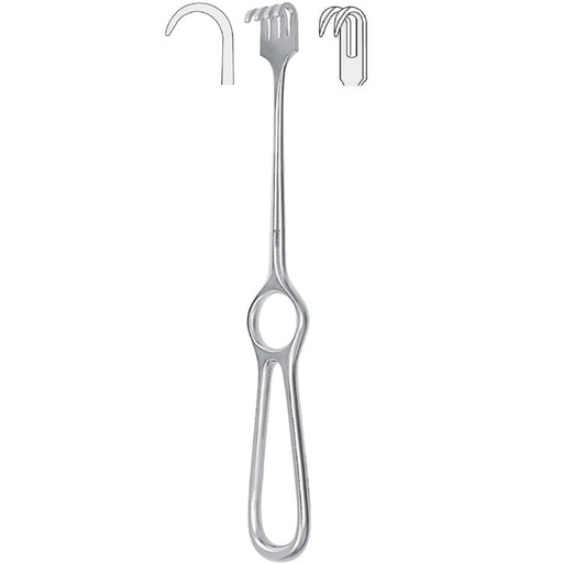 [BQ.351.020] Retractor Kocher 2-prong semi-sharp 220mm