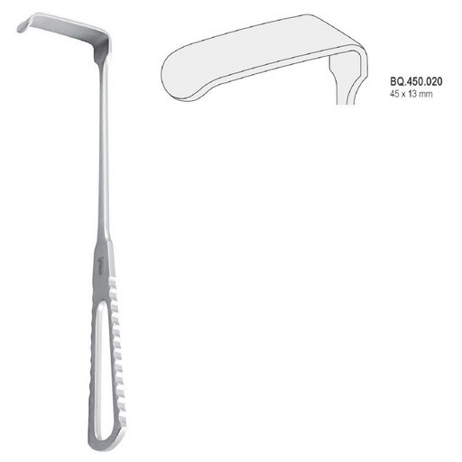[BQ.450.020] Retractor Langenbeck-English Pattern 45x13mm, 220mm
