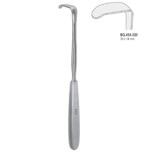 [BQ.454.020] Retractor Langenbeck hollow handle 30x14mm, 220mm