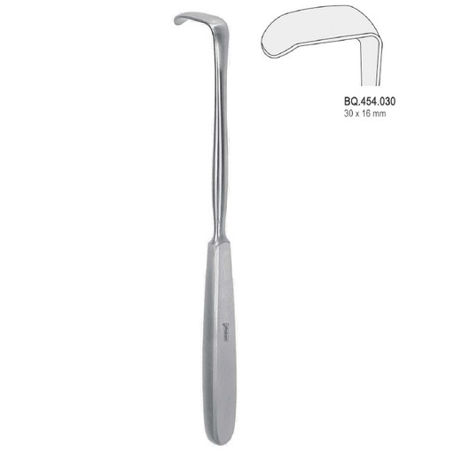 [BQ.454.030] Retractor Langenbeck hollow handle 30x16mm, 220mm
