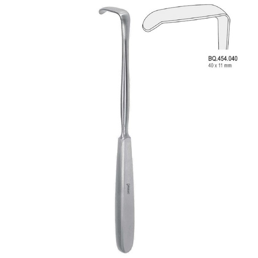 [BQ.454.040] Retractor Langenbeck hollow handle 40x11mm, 220mm
