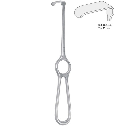 [BQ.468.040] Retractor Kocher-Langenbeck 35x15mm, 215mm