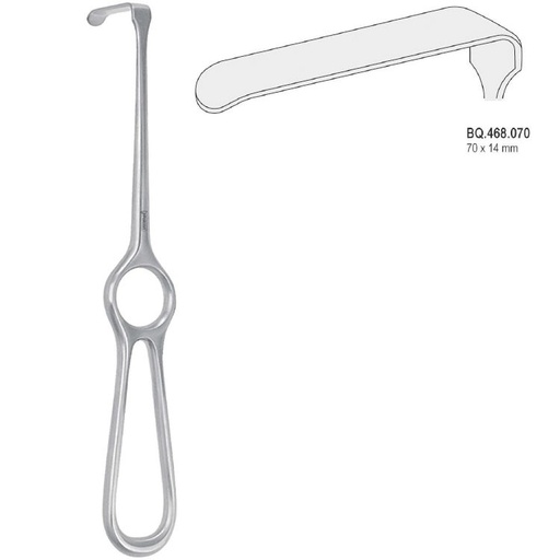 [BQ.468.070] Retractor Kocher-Langenbeck 70x14mm, 215mm