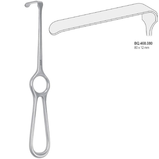 [BQ.468.080] Retractor Kocher-Langenbeck 80x12mm, 215mm