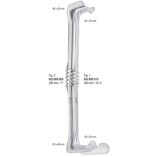 [BQ.650.020] Retractor Richardson-Eastman DE 49x38mm/63x49mm, 280mm fig.2