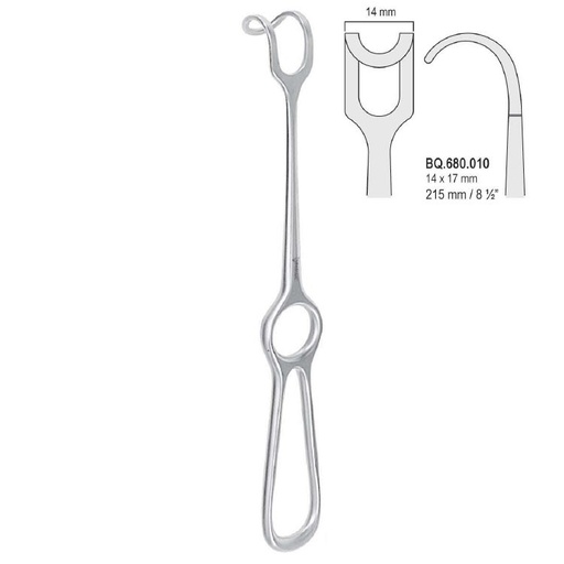 [BQ.680.010] Retractor Middeldorpf 14x17mm, 215mm