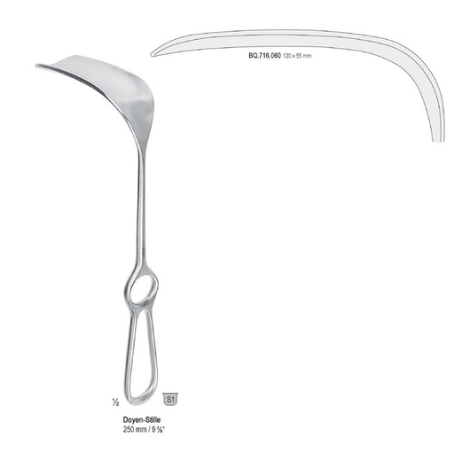 [BQ.716.060] Retractor Doyen-Stille 120x55mm, 250mm