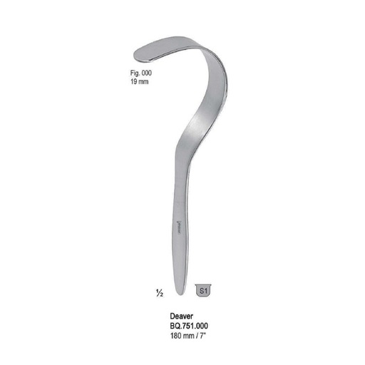 [BQ.751.000] Retractor Deaver 19mm, 180mm fig. 000
