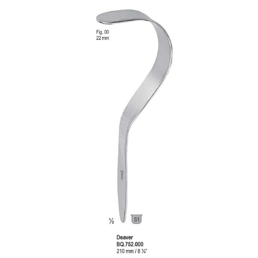 [BQ.752.000] Retractor Deaver 22mm, 210mm fig. 00